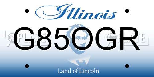 G85OGR Illinois License Plate