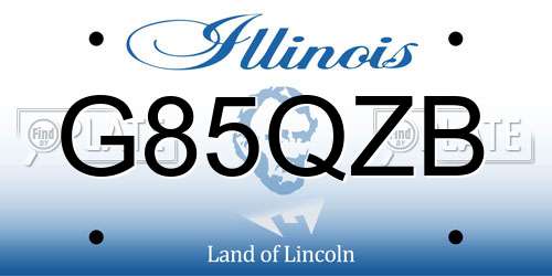 G85QZB Illinois License Plate