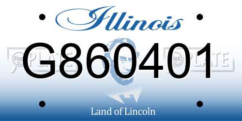 G860401 Illinois License Plate