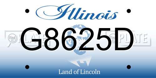 G8625D Illinois License Plate