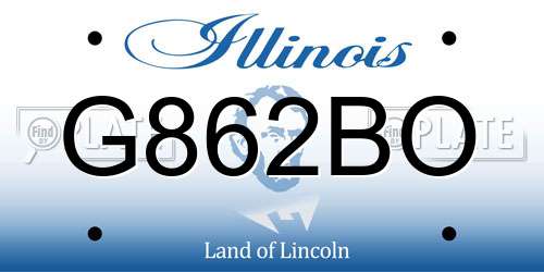 G862BO Illinois License Plate