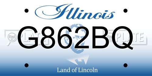 G862BQ Illinois License Plate