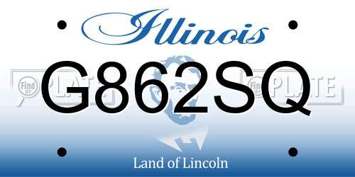 G862SQ Illinois License Plate