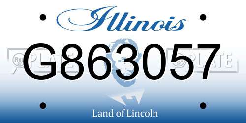 G863057 Illinois License Plate