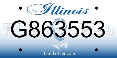 G863553 Illinois License Plate