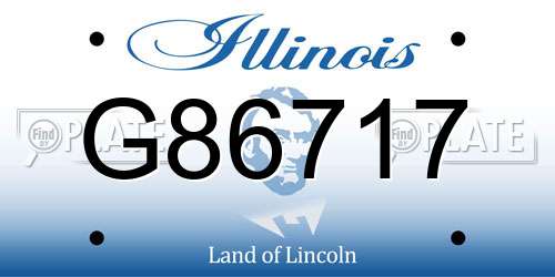 G86717 Illinois License Plate