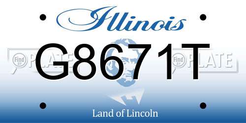 G8671T Illinois License Plate