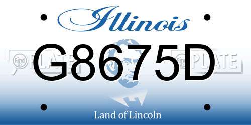 G8675D Illinois License Plate
