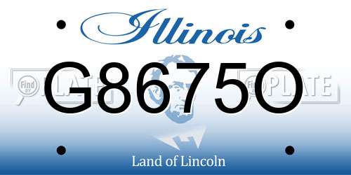 G8675O Illinois License Plate