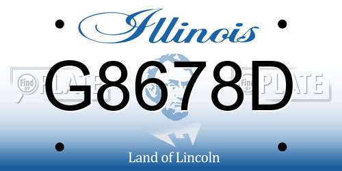 G8678D Illinois License Plate