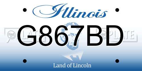 G867BD Illinois License Plate