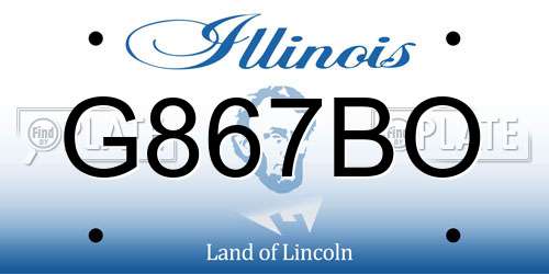 G867BO Illinois License Plate