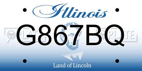 G867BQ Illinois License Plate