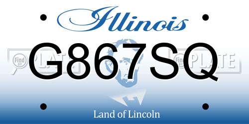 G867SQ Illinois License Plate