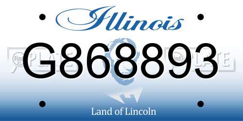 G868893 Illinois License Plate