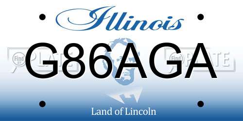 G86AGA Illinois License Plate