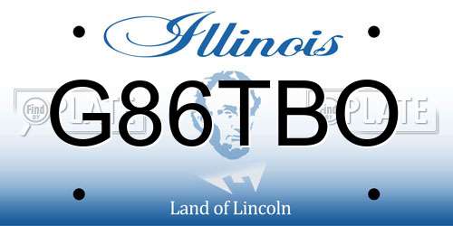 G86TBO Illinois License Plate