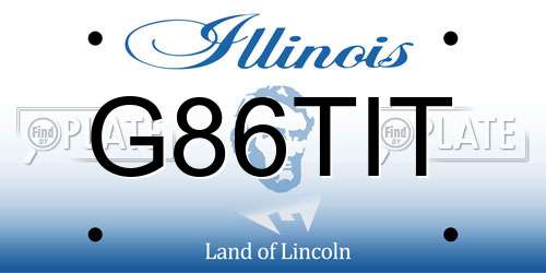 G86TIT Illinois License Plate
