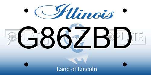 G86ZBD Illinois License Plate