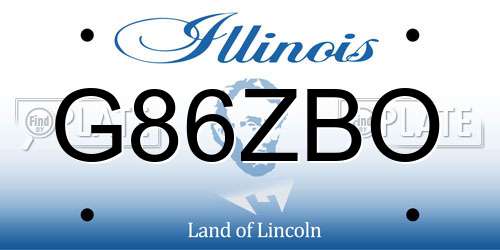 G86ZBO Illinois License Plate