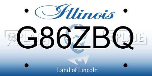 G86ZBQ Illinois License Plate