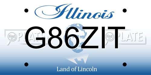 G86ZIT Illinois License Plate