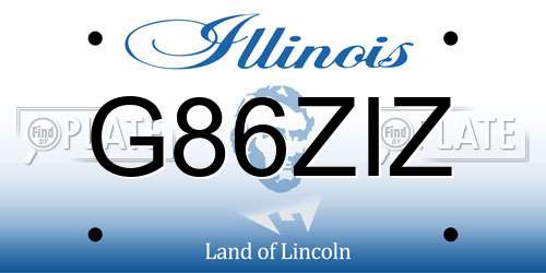 G86ZIZ Illinois License Plate