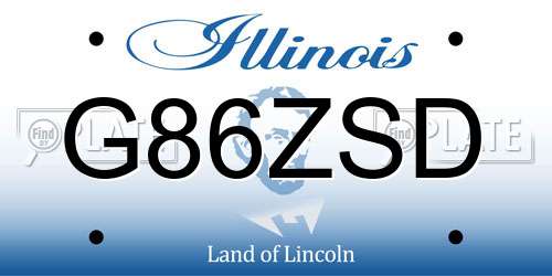 G86ZSD Illinois License Plate