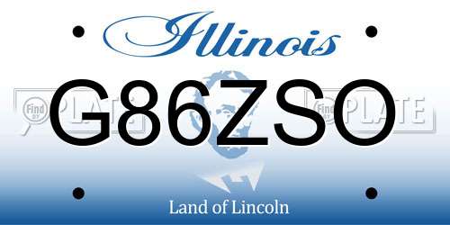 G86ZSO Illinois License Plate