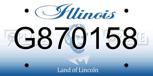 G870158 Illinois License Plate