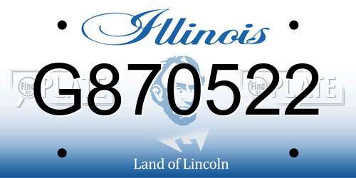 G870522 Illinois License Plate