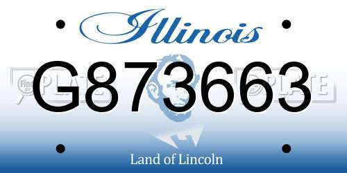 G873663 Illinois License Plate