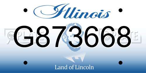G873668 Illinois License Plate