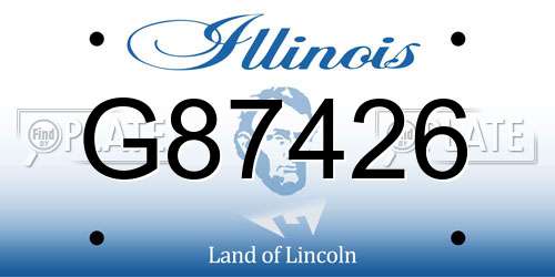 G87426 Illinois License Plate