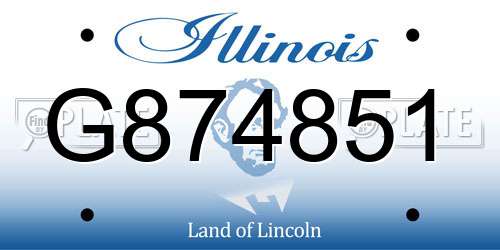 G874851 Illinois License Plate