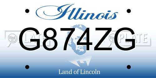 G874ZG Illinois License Plate