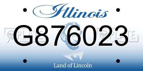 G876023 Illinois License Plate