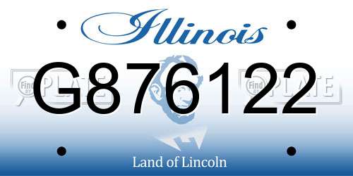 G876122 Illinois License Plate