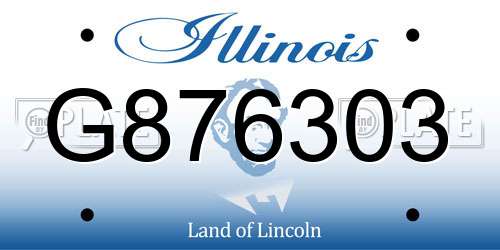 G876303 Illinois License Plate