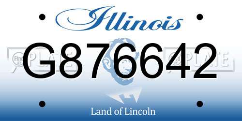 G876642 Illinois License Plate