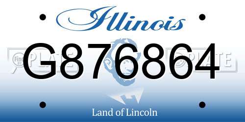 G876864 Illinois License Plate