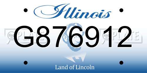 G876912 Illinois License Plate
