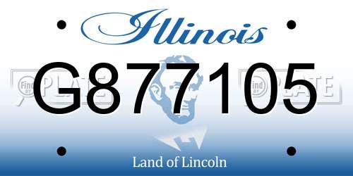 G877105 Illinois License Plate