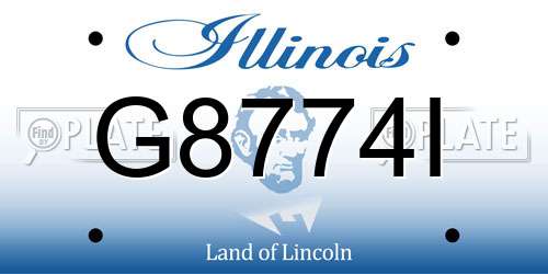 G8774I Illinois License Plate