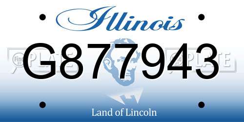 G877943 Illinois License Plate