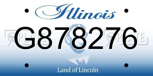G878276 Illinois License Plate