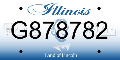 G878782 Illinois License Plate