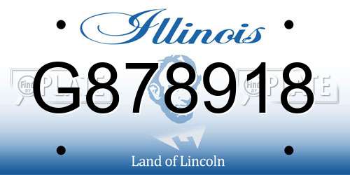 G878918 Illinois License Plate