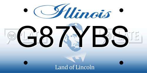 G87YBS Illinois License Plate