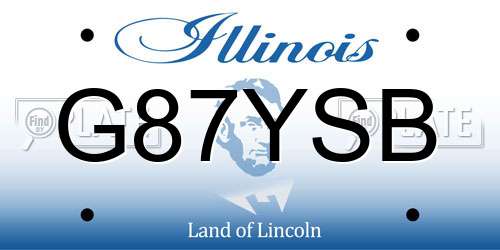 G87YSB Illinois License Plate